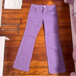 Low rise flare purple jeans (worn)